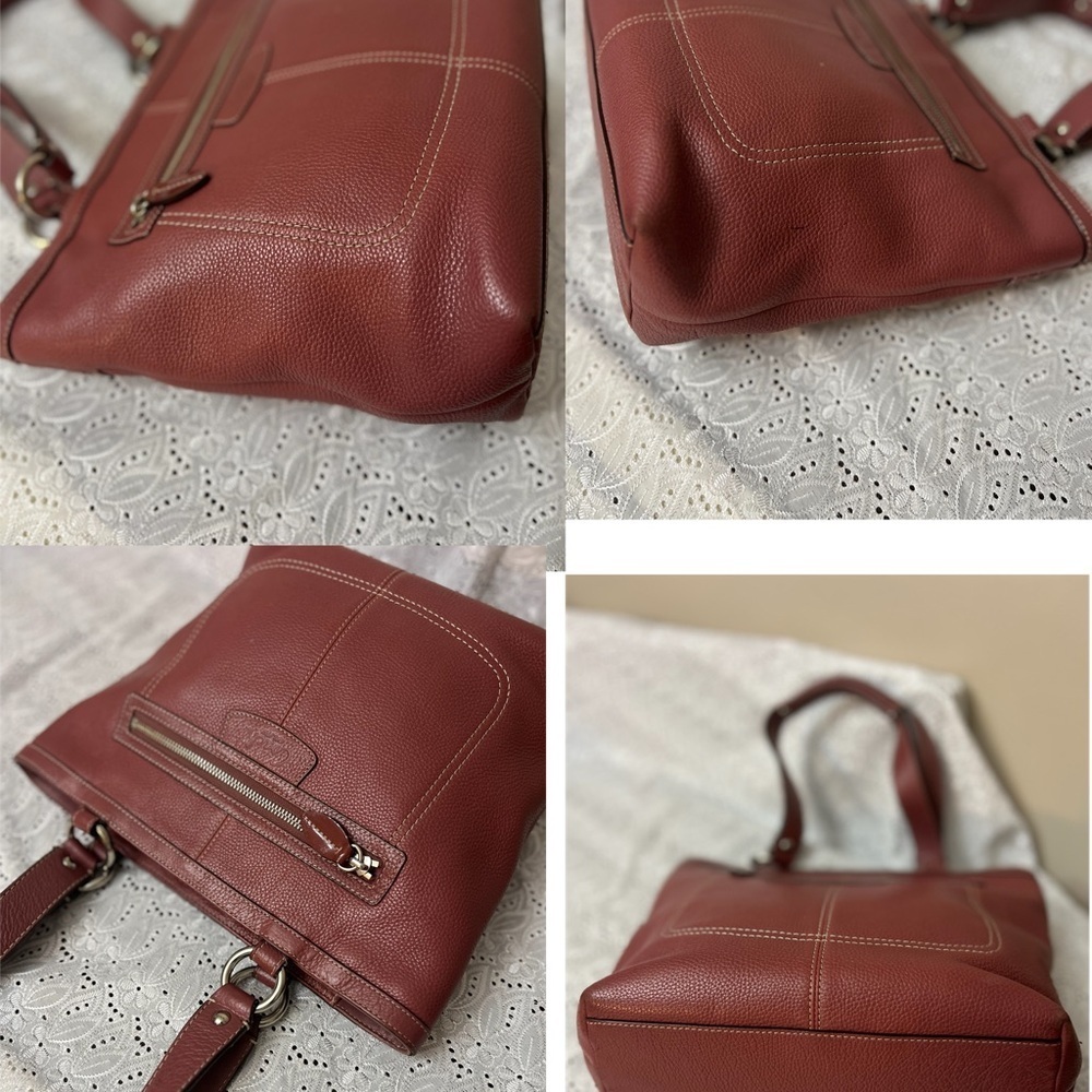 Coach Brown Leather Tote Bag with Structured Design - Picture 5 of 8